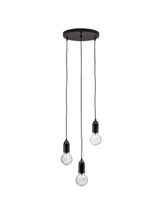 BANI LE42715 Trzyramienna lampa wisząca nowoczesna o cylindrycznym kształcie z przezroczystymi szklanymi kloszami