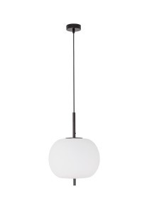 MARC LE42718 Nowoczesna lampa wisząca o owalnym kloszu z metalu i szkła Czarna