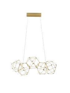 ASIS LE42726 Lampa wisząca LED złota o geometrycznym kształcie z sześciennymi elementami  Wyjątkowa lampa