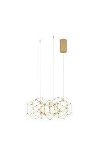 ASIS LE42727 Lampa wisząca LED złota o geometrycznym kształcie  zintegrowane źródło światła