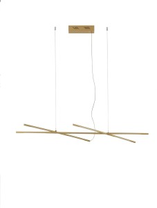 BELL LE42729 Lampa wisząca LED złota o prostym geometrycznym kształcie z trzema ramionami