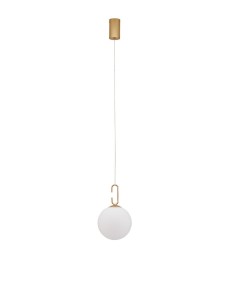 YARA LE42733 Lampa wisząca LED złota kula z mlecznym szkłem elegancka