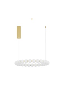 MOCA LE42748 Lampa wisząca LED Złota owalna z mlecznymi kulami Elegancka