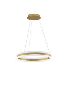 COLIMA LE42753 Lampa wisząca LED o okrągłym kształcie złota i biała zintegrowane źródło światła 75W ściemnialna