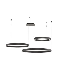 JACA LE42765 Czarna wisząca lampa LED o pierścieniowym kształcie z regulacją wysokości