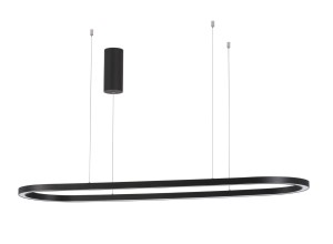 SILAO LE42797 Czarna owalna lampa wisząca LED o długości 120 cm z regulacją wysokości i zewnętrznym ściemnianiem