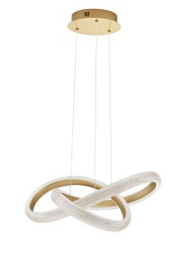 AMECA LE42816 Lampa wisząca LED Złota designerska lampa o splecionym kształcie