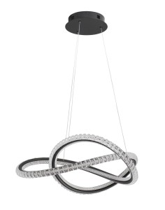TEPIC LE42820 Czarna wisząca lampa LED o nowoczesnym kształcie nieskończoności z aluminiowym i silikonowym wykończeniem