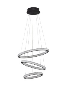 TEPIC LE42822 Czarna wisząca lampa LED Trzy pierścienie aluminiowo- silikonowa  zintegrowane oświetlenie