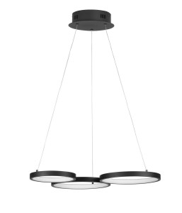 GARCIA LE42827 Czarna wisząca lampa LED o potrójnym pierścieniowym kształcie z regulacją jasności