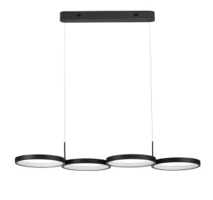 GARCIA LE42829 Czarna wisząca lampa LED o nowoczesnym kształcie z trzema pierścieniami Ściemnialna