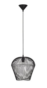 GUAYMAS LE42929 Nowoczesna lampa wisząca z ażurowym kloszem w kształcie tulipana czarna z aluminium
