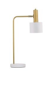 FRESNILLO LE42971 Lampa stołowa złota z cylindrycznym abażurem Elegancka lampa