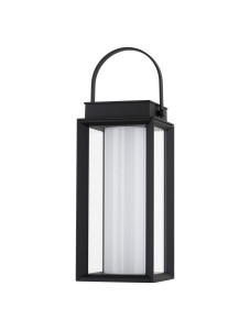 MONTERREY LE71532 Lampa stołowa zewnętrzna prostokątna z uchwytem aluminiowa czarna z mlecznym szkłem