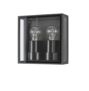 TEPATITLAN LE71582 Kinkiet zewnętrzny podwójny prostokątny antracytowy aluminiowo-szklany odporny na warunki atmosferyczne