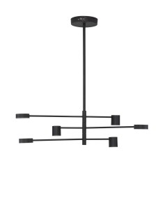 ABEL LE43204 Czarna lampa wisząca LED sześć ramion minimalistyczny design