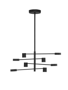 ABEL LE43205 Czarna lampa wisząca LED o geometrycznym kształcie 8-punktowa z aluminiowym i akrylowym wykończeniem