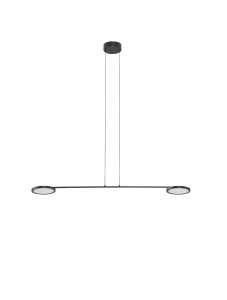 ABOT LE43207 Lampa wisząca LED o minimalistycznym designie dwa okrągłe klosze czarna