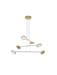 ABOT LE43211 Czarna wisząca lampa LED z sześcioma okrągłymi kloszami nowoczesny design