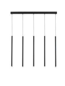 BALA LE43237 Lampa wisząca LED Pięć cylindrycznych kloszy Czarny aluminiowy design