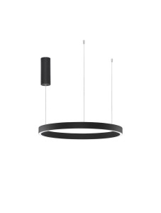 BARI LE43246 Lampa wisząca LED o okrągłym kształcie czarna aluminiowo-akrylowa z regulacją wysokości