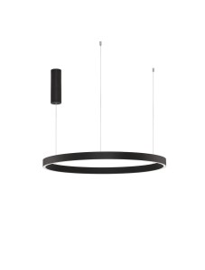 BARI LE43247 Czarna wisząca lampa LED o okrągłym kształcie z regulacją wysokości