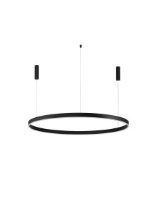 DONDE LE43259 Czarna wisząca lampa LED o owalnym kształcie z pilotem