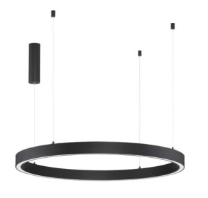 BARI LE43276 Czarna wisząca lampa LED o okrągłym kształcie z dodatkowym cylindrycznym źródłem światła  Ściemnialna
