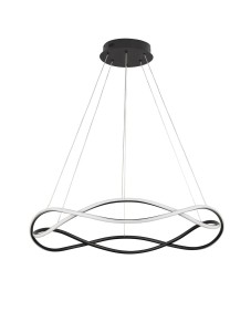 CHAPA LE43294 Czarna lampa sufitowa LED o falistym kształcie z regulacją jasności