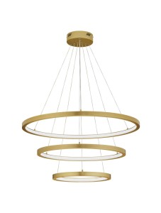 IRUN LE43304 Trójkołowa lampa wisząca LED złota z regulacją jasności
