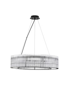 ACTUN LE43343 Nowoczesna lampa wisząca o cylindrycznym kształcie z przezroczystymi elementami szkła