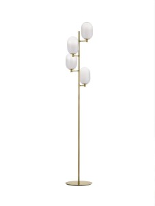 BADESI LE43354 Lampa podłogowa złota z czterema owalnymi kloszami Elegancka lampa