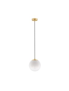 ADELA LE43363 Nowoczesna lampa wisząca złota kula z mlecznym szkłem