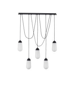 BADEN LE43373 Nowoczesna lampa wisząca Pięć opływowych kloszy