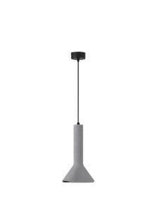 BADOW LE43376 Lampa wisząca nowoczesna betonowa o cylindrycznym kształcie i rozszerzającym się kloszu Elegancka
