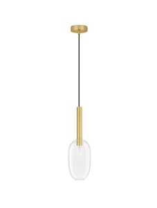 BAJOS LE43393 Nowoczesna lampa wisząca złota z owalnym kloszem ze szkła