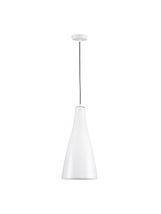BALSA LE43416 Nowoczesna lampa wisząca Biała stożkowa lampa szklana o wysokości 1200 mm