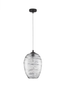 BAMBU LE43419 Nowoczesna lampa wisząca o owalnym kloszu z efektownym wzorem