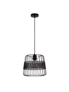BAPUZ LE43429 Nowoczesna lampa wisząca Czarna metalowa klatka z siatką
