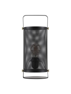 BAPUZ LE43430 Lampa stołowa Czarna Metalowa Cylindryczna Ażurowa