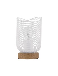BAQUE LE43433 Lampa stołowa Biała Metalowa Pleciona Ozdobna
