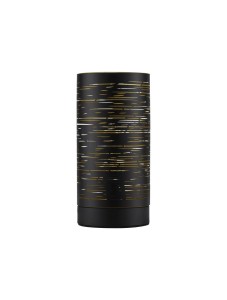 BARRA LE43438 Lampa stołowa Cylindryczna Czarno Złota z Ażurowym wzorem