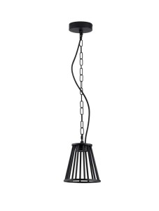 ACEVES LE73511 Lampa wisząca zewnętrzna czarna z aluminiowym kloszem o prążkowanym kształcie