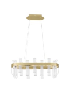 BAJA LE43484 Lampa wisząca LED owalna złota z akrylowymi elementami Ściemnialna