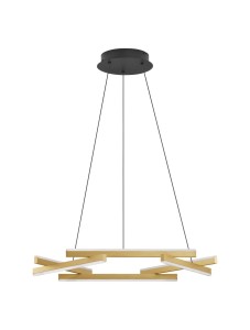 BALTA LE43529 Lampa wisząca LED złota i czarna o prostokątnym kształcie z efektem skrzyżowanych ramion