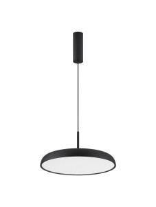 BARCA LE43534 Czarna lampa wisząca LED o płaskim okrągłym kloszu z regulacją jasności
