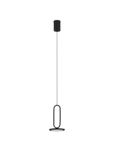 ACACHI LE43552 Czarna wisząca lampa LED o owalnym kształcie Elegancka lampa aluminiowa
