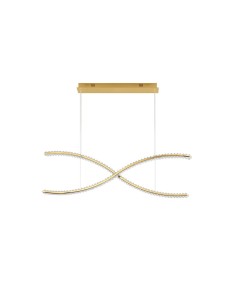BAUTA LE43563 Lampa wisząca LED o krzywoliniowym kształcie złota lampa z kryształkami zewnętrzny ściemniacz