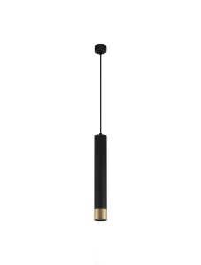 BAHTAJ LE43631 Lampa wisząca cylindryczna czarna złota elegancka