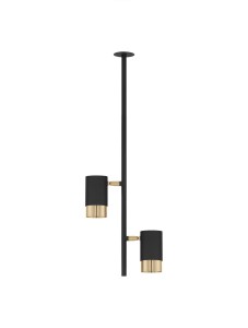 BAILON LE43637 Lampa sufitowa dwupunktowa cylindryczna czarna i złota